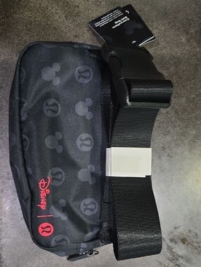 lululemon athletica Black Crossbody Belt Bag with Red Disney Logo